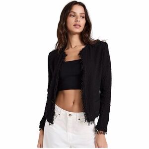 IRO SHAVANI JACKET IN BLACK WITH FRINGE